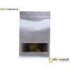 #UK8-White Kraft Quad Seal Pouch with Square Window/6 Sizes Available