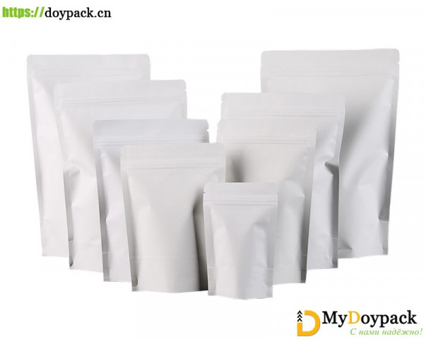 #UK6-White Kraft Doypack/Stand Up Pouch/9 Sizes Available
