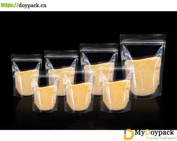 #UP1-Transparent Glossy Doypack/Stand Up Pouch/7 Sizes Available
