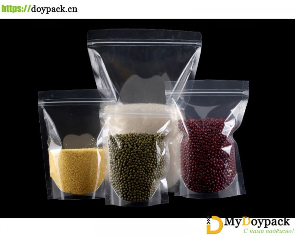#UP1-Transparent Glossy Doypack/Stand Up Pouch/7 Sizes Available