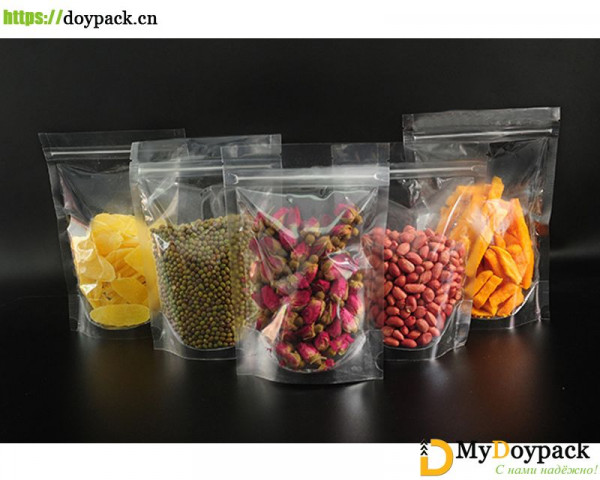 #UP1-Transparent Glossy Doypack/Stand Up Pouch/7 Sizes Available