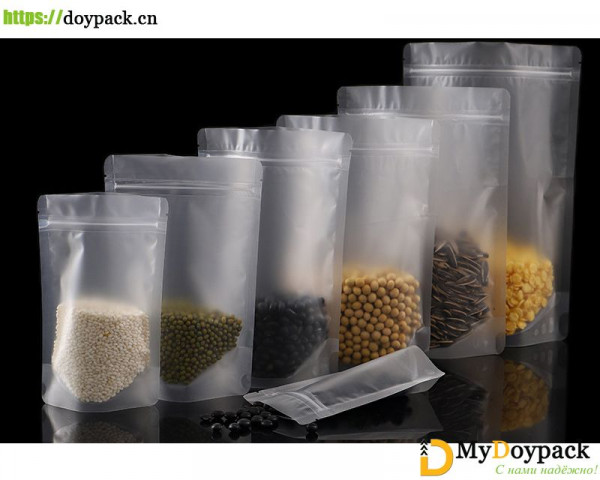 #UP2-Transparent Matt Doypack/Stand Up Pouch/7 Sizes Available