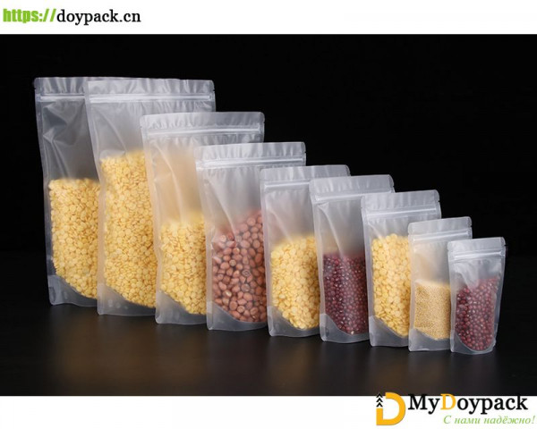 #UP2-Transparent Matt Doypack/Stand Up Pouch/7 Sizes Available